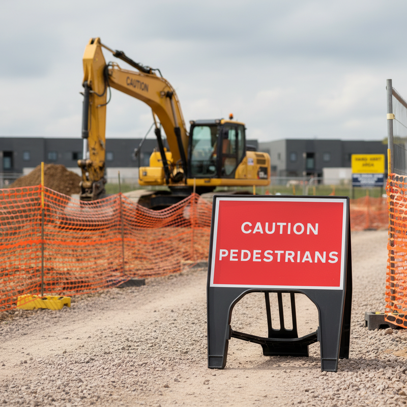 Gray Caution Pedestrians High-Performance Sign 600 x 450mm