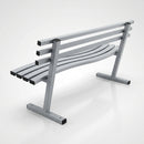 Wave Style Bench With Backrest Steel Seating (view 2)