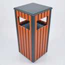 42 Litre Wood Effect Steel Waste Bin with Four Apertures (view 2)