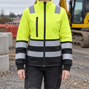 Women's Hi-Vis Class 2 Full Zip Jacket ID Holder Hi-Vis Yellow/Black