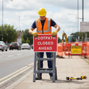 Light Gray Footpath Closed Ahead Quick-Fit Sign Face for Traffic Safety