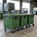 1100 Litre 4-Wheeled Bin, Set of 3, Polyethylene