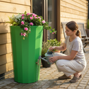 Dim Gray Premium 23 Litre Combined Water Butt Planter with Brass Tap