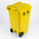 120 litre pedal wheeled bin yellow base and lid (view 2)