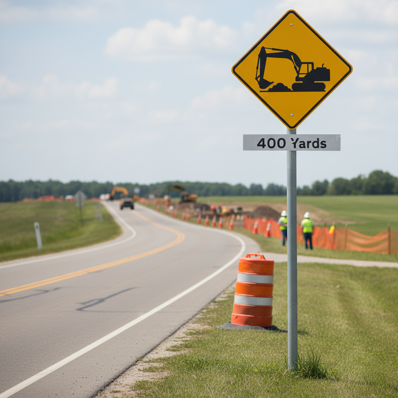 Gray 400 Yards Supplementary Plate for Professional Traffic Signs