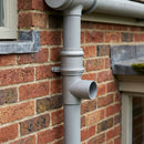 Traditional Aluminium Downpipe Bends 63mm Dia 92.5° 112.5° — RAL 7035 / 92.5 Degrees (in use)