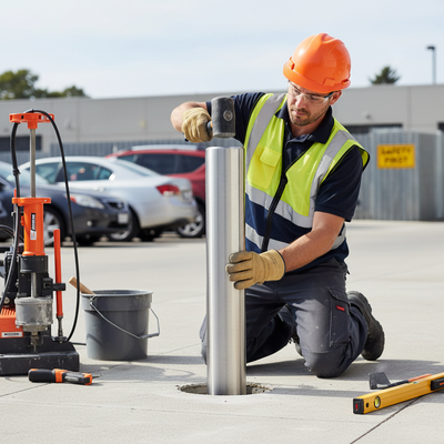 Premium Fixed Plain Round Stainless Steel Bollard - 1000mm Above Ground
