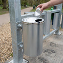 Circular Recycling Bin 60–80L Galvanised Steel Chrome Lid
