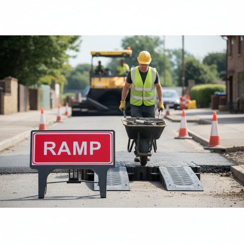 Gray Premium Ramp 1050 x 450mm Sign Holder for Road Safety