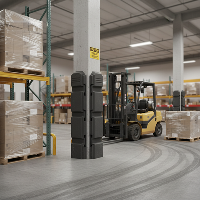 Heavy Duty Plastic Column Protector - Expander Section for High Traffic Areas