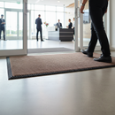 Gray Premium Ribbed Entrance Door Mat - Brown for Indoor Use