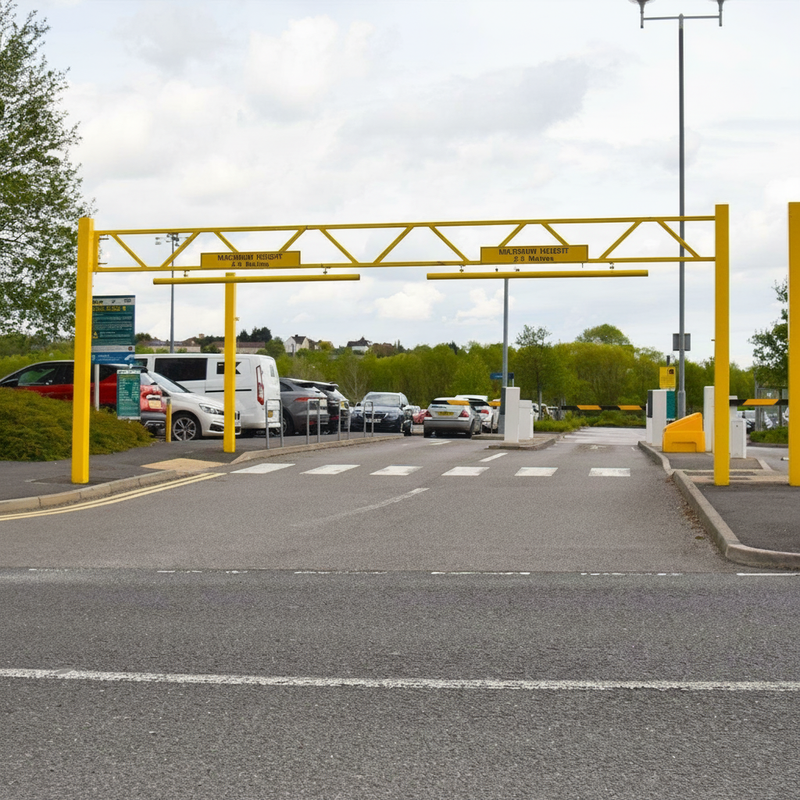 Slate Gray Premium Ladder Style Fixed Height Restriction Barrier for Access Control