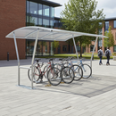 Gray Premium Cycle Shelter with Clear PETG Cladding 2m - 5m