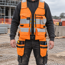Class 1 Orange/Black High-Visibility Utility Vest