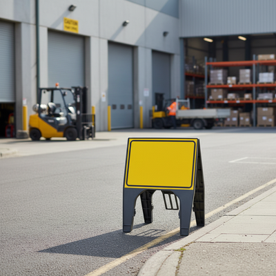 Heavy Duty Yellow/Black Q-Sign - 600 x 450mm for Safety