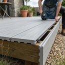 Solid Scalloped Grooved Composite Board 3.6m - Light Grey