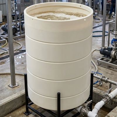 3250 Litre Open Top Cone Tank – 30° Drainage Angle