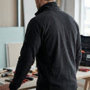 Low-Shedding Fleece Work Jacket with Raglan Sleeves - Black