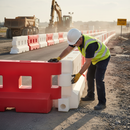 Gray Heavy Duty 2m Water-Filled Barrier for Safety and Security