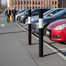 Slate Gray Premium Fixed Round Safety Bollards - 1000mm Height Above Ground