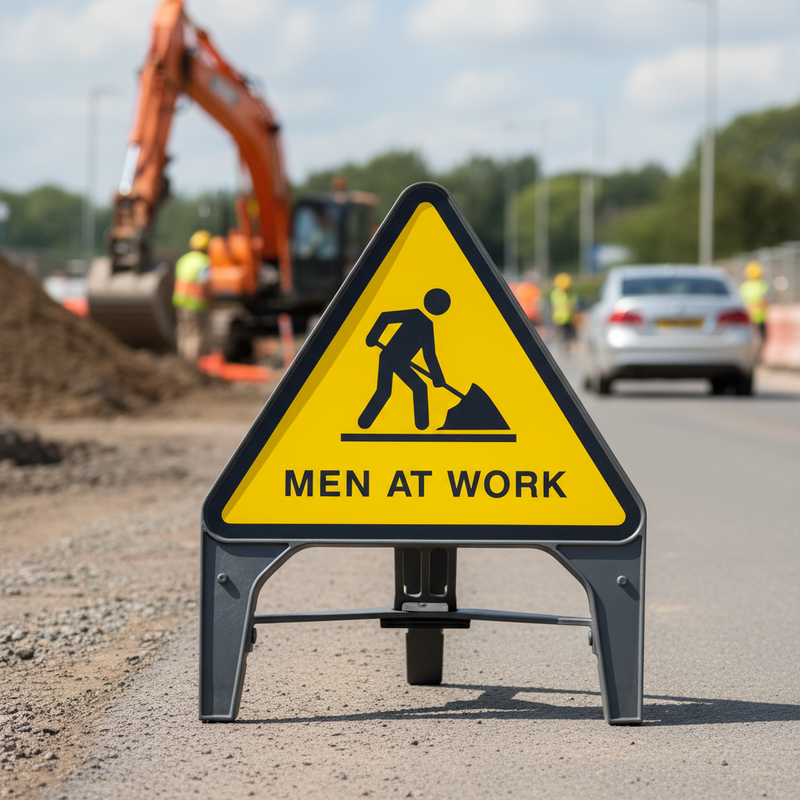 Gray Premium 750mm Triangle Q-Sign Frame - Heavy Duty Design