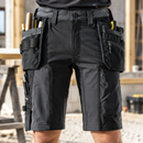 Steel Grey/Black Flexible Utility Shorts with Detachable Tool Pouches (view 2)
