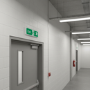 Light Slate Gray Premium Exit Up Right Arrow Fire Safety Sign for Emergency Evacuations