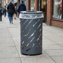 80-litre Steel Litter Bin with Plasma-Cut Body & Locking Lid
