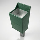Post mountable open top litter bin, glass fibre composite (view 2)