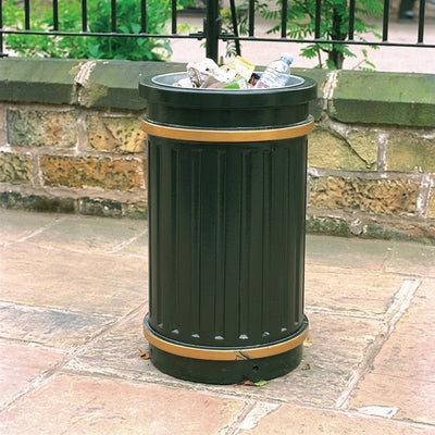 84 Litre GRP Circular Fluted Open Top Litter Bin