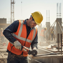 Light Gray Premium Hi-Vis Mesh Vest - Orange for Enhanced Visibility