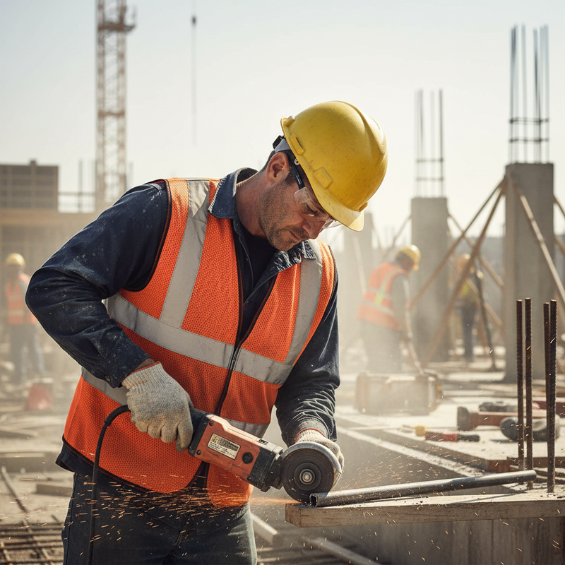 Light Gray Premium Hi-Vis Mesh Vest - Orange for Enhanced Visibility