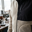Two-Layer Pile Work Jacket with Chest Pocket - Light Sand/Black (view 2)