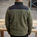 Two-Layer Pile Work Jacket with Chest Pocket - Khaki Green/Black