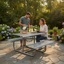 Dark Olive Green Premium Heavy Duty Steel Picnic Table for Outdoor Use