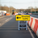 Dim Gray Premium Left Arrow Quick-Fit Sign Face for Traffic Diversion