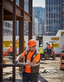 Dark Slate Gray Premium Hi-Visibility Recyclable T-shirt in Orange - Safety and Comfort