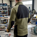Thermal Midlayer Work Jacket with Softshell Panels - Khaki Green/Black