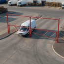 Dim Gray Double Fixed Height Restrictor for Two Lanes with Swing Gates