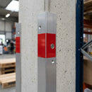 Grey Aluminium Corner Guard 50x50mm with Red Reflective Bands