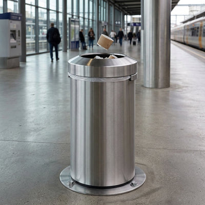 Stainless Steel Open Top Litter Bin 120 Litre