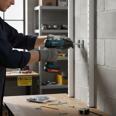 Twin Slot Upright Fixing Pack - 10 Screws and Plugs for Secure Shelving
