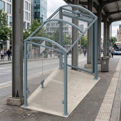 2500mm Square Post Bus Shelter with Poster Case