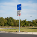 Light Steel Blue 76mm Heavy Duty Post for Road Signs with Safety Caps