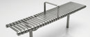 1820mm stainless steel bench, ground-fixed, satin finish (view 2)