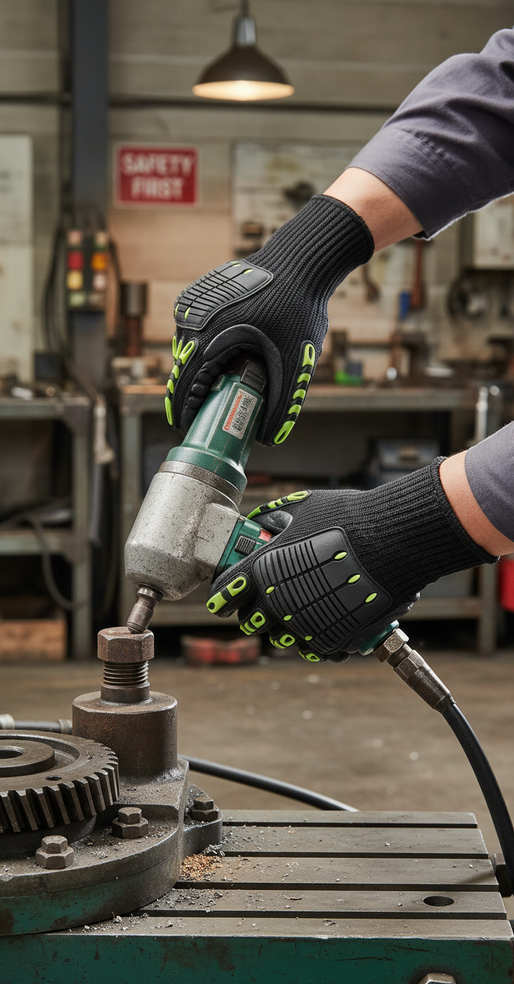 Dark Slate Gray High-Performance Anti-Vibration Safety Gloves - Multiple Sizes