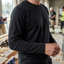 Black Long Sleeve Cotton Work Top
