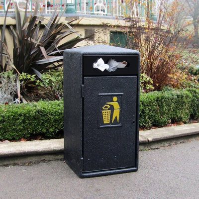 112 Litre GFC Recycling Bin with Hinged Door & Coloured Aperture