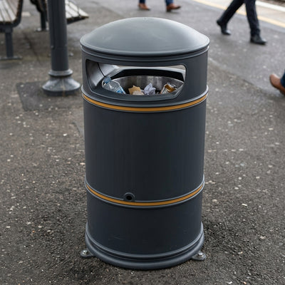Round litter bin 95 litre polyethylene open-top