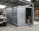 6m Galvanised Steel Flat Pack Carport with Side & Front Double Doors